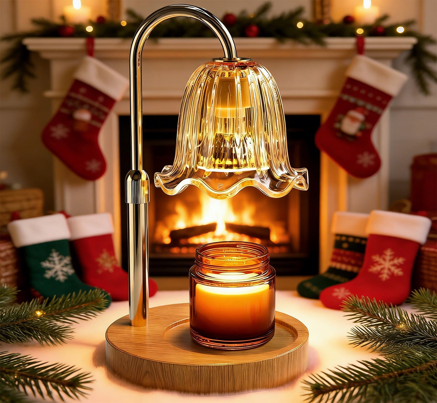 NiteRomances Candle Warmer Lamp with Timer Dimmable Light & Adjustable Height