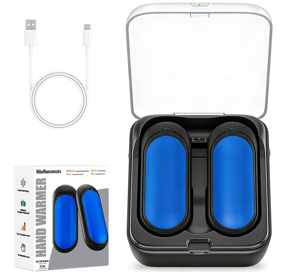 NiteRomances Hand Warmers Rechargeable 2 Packs with 10000 mAh Charging Box